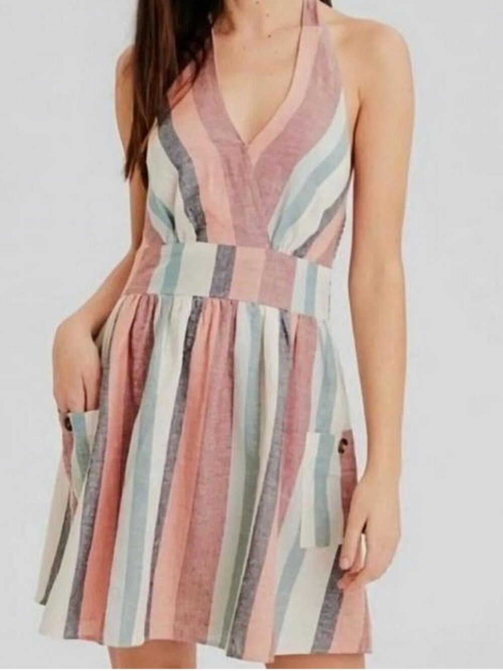 American Eagle Halter Dress Cotton and Linen